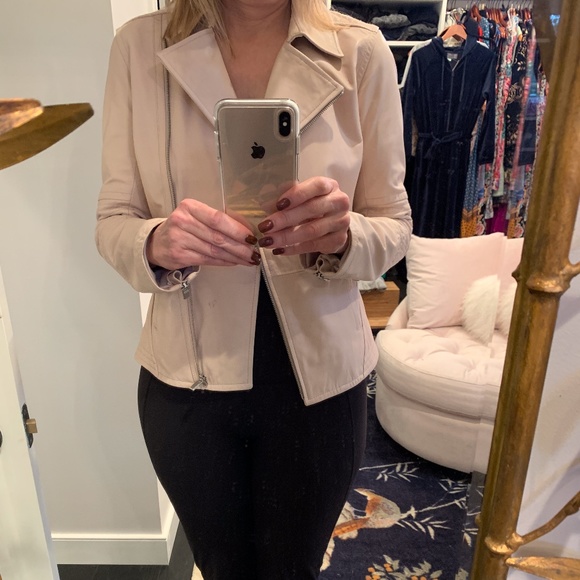 COPY - Athleta Leather Moto Jacket color Blush, Salt Flat - Picture 2 of 2